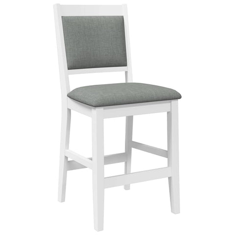 hocami - Barhocker mit Kissen 2 Stk. Weiß Massivholz Gummibaum - barhocker-mit-kissen-2-stk-weiss-massivholz-gummibaum-4 - 