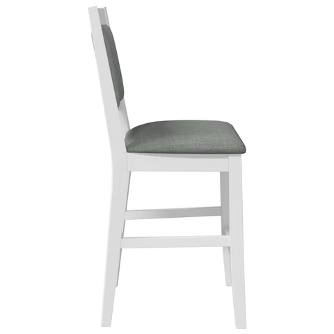 hocami - Barhocker mit Kissen 2 Stk. Weiß Massivholz Gummibaum - barhocker-mit-kissen-2-stk-weiss-massivholz-gummibaum-4 - 