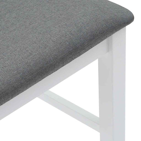 hocami - Barhocker mit Kissen 2 Stk. Weiß Massivholz Gummibaum - barhocker-mit-kissen-2-stk-weiss-massivholz-gummibaum-4 - 