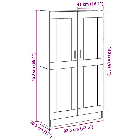 vidaXL Highboard Altholz-Optik 82,5x30,5x150 cm Holzwerkstoff