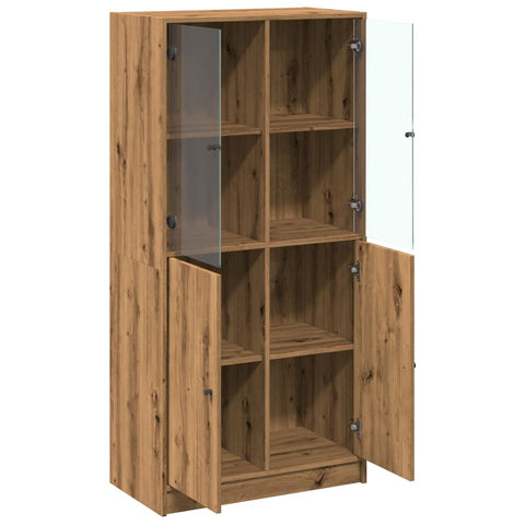 vidaXL Highboard mit Türen Artisan-Eiche 68x37x142 cm Holzwerkstoff