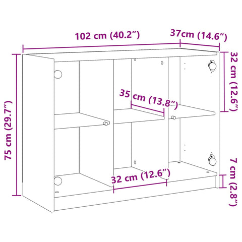 vidaXL Sideboard Altholz-Optik 102x37x75,5 cm Holzwerkstoff