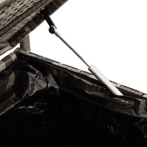 hocami - Gartenbank mit Stauraum und Kissen Grau Poly Rattan - gartenbank-mit-stauraum-und-kissen-grau-poly-rattan-3 - 