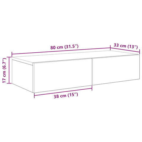 Wandregal mit Schubladen Artisan-Eiche 80x33x17cm Holzwerkstoff