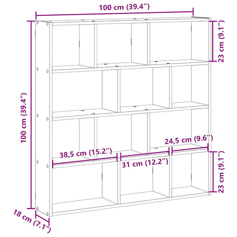 vidaXL Würfelregal 12 Fächer Weiß Holzwerkstoff