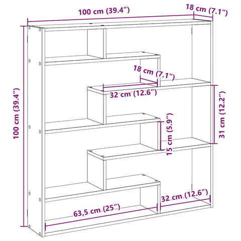 vidaXL Würfelregal 7 Fächer Weiß Holzwerkstoff