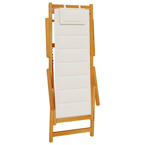 hocami - Strandstuhl mit Armlehnen Klappbar Hellgrau Akazie Textilene - strandstuhl-mit-armlehnen-klappbar-hellgrau-akazie-textilene - 