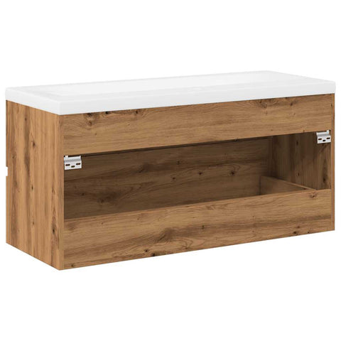 vidaXL Waschbeckenschrank mit Einbaubecken Artisan-Eiche 101x39,5x49cm