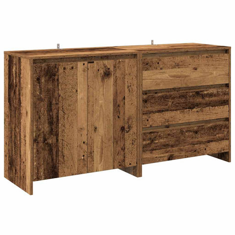 vidaXL 2-tlg. Sideboard Altholz-Optik Holzwerkstoff