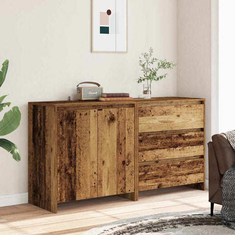 vidaXL 2-tlg. Sideboard Altholz-Optik Holzwerkstoff