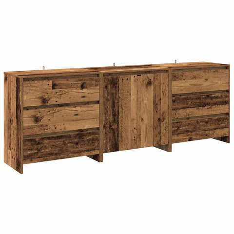 vidaXL 3-tlg. Sideboard Altholz-Optik Holzwerkstoff