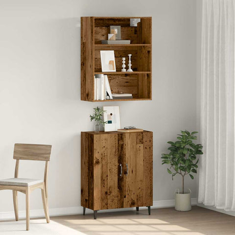 vidaXL Sideboard mit Wandschrank Altholz-Optik Holzwerkstoff