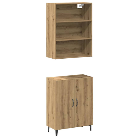 vidaXL Sideboard mit Wandschrank Artisan-Eiche Holzwerkstoff