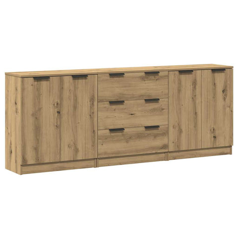 vidaXL Sideboards 3 Stk. Artisan-Eiche 60x30x70 cm Holzwerkstoff