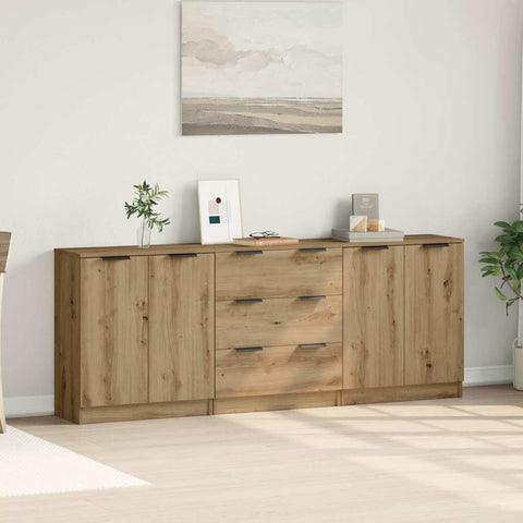 vidaXL Sideboards 3 Stk. Artisan-Eiche 60x30x70 cm Holzwerkstoff