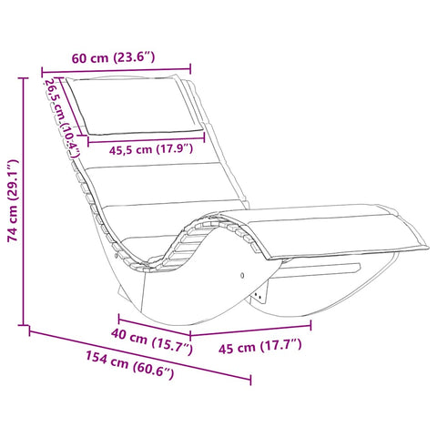 hocami - Schaukelliege mit Auflage Massivholz Akazie - schaukelliege-mit-auflage-massivholz-akazie-2 - 