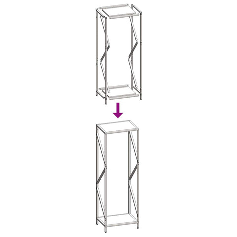 hocami - Brennholzregal Weiß 34x25x100 cm Kaltgewalzter Stahl - brennholzregal-weiss-34x25x100-cm-kaltgewalzter-stahl - 