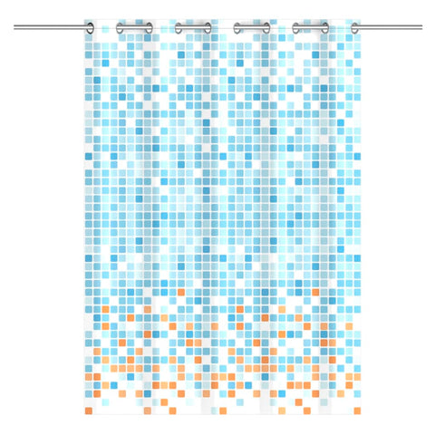 EISL Duschvorhang Blau/Orange Mosaikmuster 200x180x0,2 cm