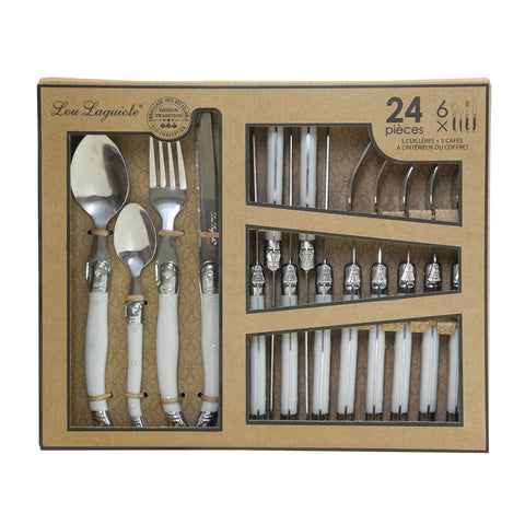 Besteck-Set Lou Laguiole Rustic 24 Stücke zweifarbig Metall-1