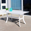 White Dining Table with Curved Legs-1