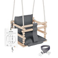 MAMOI® Babyschaukel, Schaukel Indoor, Holzschaukel für baby und Kinder, Kinderschaukel, Schaukeln aus Holz, Kleinkinderschaukel für kinderzimmer und türrahmen ab 1 jahr, 3 in 1-0