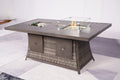 Gray Wicker Outdoor Gas Fire Pit Table with Ice Bucket-3