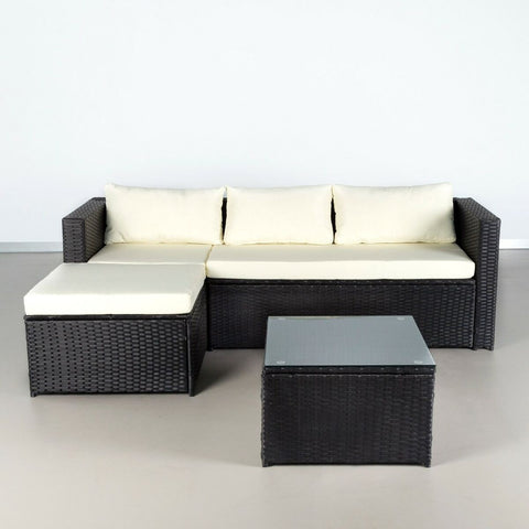 Gartenmöbel Aktive Dreisitzer-Sofa Beistelltisch 203 x 125 x 64 cm-5