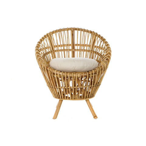 Sessel DKD Home Decor 8424001750092 natürlich Baumwolle Weiß Rattan (74 x 67 x 85 cm)-1