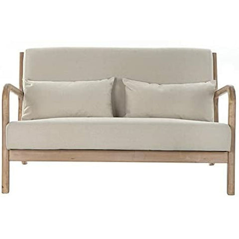 Sofa DKD Home Decor Beige Kautschukholz 122 x 85 x 74 cm-2