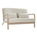 Sofa DKD Home Decor Beige Kautschukholz 122 x 85 x 74 cm-0