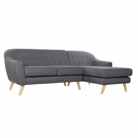 Dreisitzer-Sofa DKD Home Decor 8424001799442 Grau Bunt natürlich Holz Kautschukholz Scandi 230 x 144 x 84 cm-0