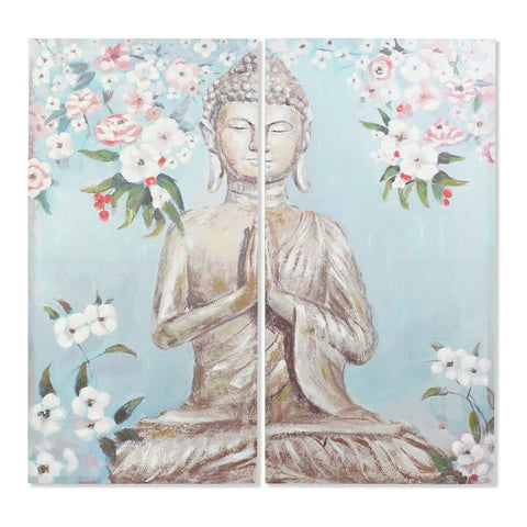 Bild DKD Home Decor CU-181694 Leinwand Buddha Orientalisch (140 x 3 x 140 cm) (2 pcs)-0