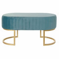 Hocker DKD Home Decor 8424001829804 Blau Gold Metall (90 x 50 x 45 cm)-0