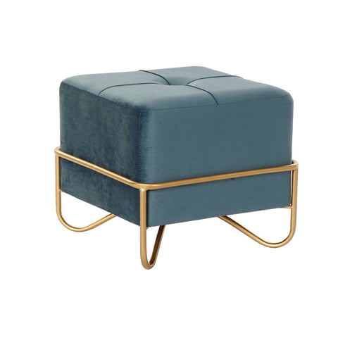 Hocker DKD Home Decor 8424001850921 Blau Bunt Gold Schaum Metall Holz MDF 42 x 42 x 38 cm-0