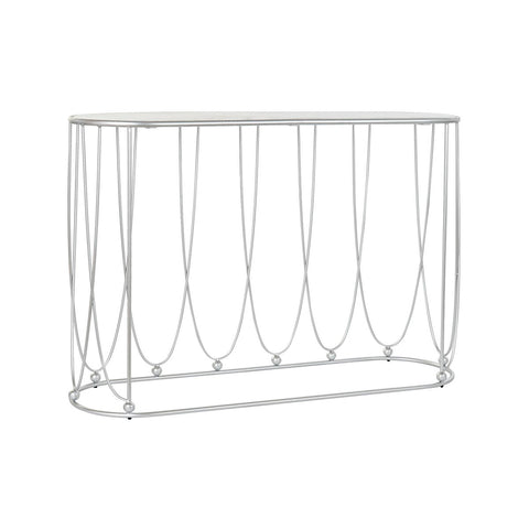 Konsole DKD Home Decor Silberfarben Metall Weiß Marmor 115 x 35 x 78 cm-4