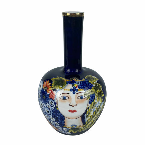 Vase DKD Home Decor Gesicht Porzellan Blau Bunt 17 x 17 x 30 cm-0