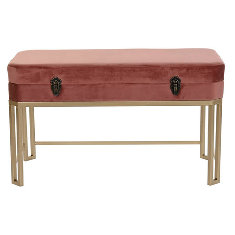 Hocker DKD Home Decor   Rosa Gold Metall (80 x 40 x 47 cm)-4