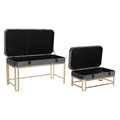 Hocker DKD Home Decor   Grau Gold Metall (80 x 40 x 47 cm)-4