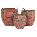 Korb-Set DKD Home Decor Pfirsich natürlich Boho 52 x 52 x 58 cm-2