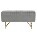 Hocker DKD Home Decor   90 x 31 x 47 cm Grau Gold Metall-2