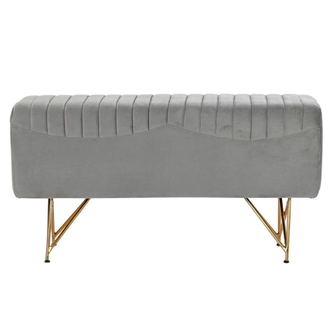 Hocker DKD Home Decor   90 x 31 x 47 cm Grau Gold Metall-2