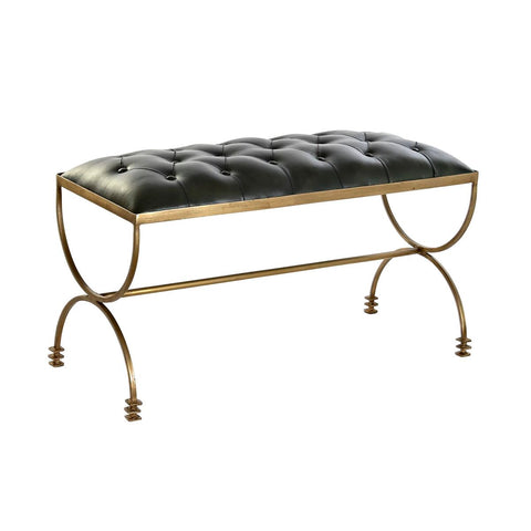 Bettfußbank DKD Home Decor 90 x 38 x 52 cm Gold Metall grün Metallic-0