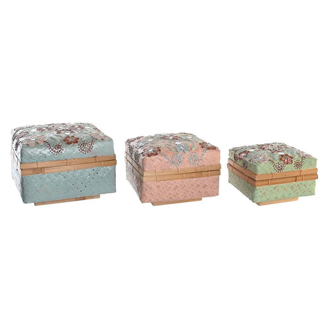 Korb-Set DKD Home Decor Bunt Bambus Boho 29 x 29 x 22 cm-0