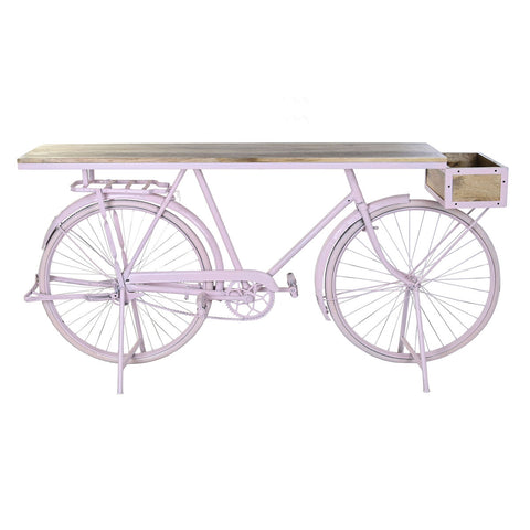 Konsole DKD Home Decor Fahrrad 180 x 41 x 94 cm Hellrosa Eisen Mango-Holz-4