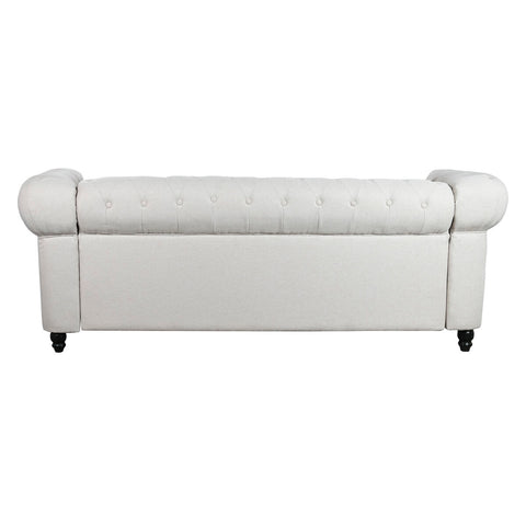 Sofa DKD Home Decor Weiß Braun Creme Holz 209 x 84 x 76 cm-1