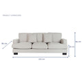 Sofa DKD Home Decor Creme Holz 220 x 86 x 84 cm-3