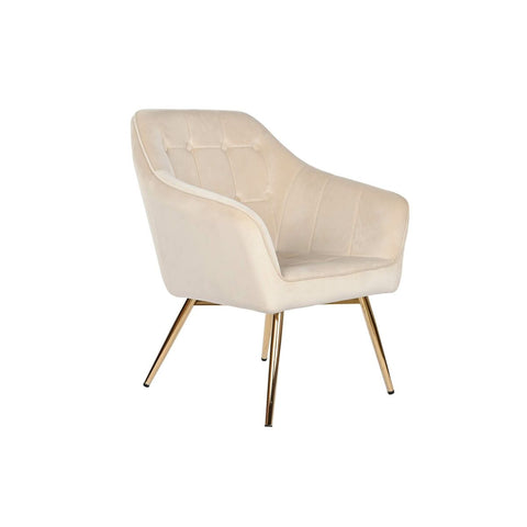 Sitz DKD Home Decor Creme Gold Metall 74 x 74 x 90 cm-0