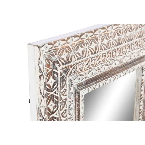 hocami - Wandspiegel Home ESPRIT Weiß Braun Mango-Holz Decapé Schnitzerei 62 x 4 x 100 cm - wandspiegel-home-esprit-weiss-braun-mango-holz-decape-schnitzerei-62-x-4-x-100-cm - 