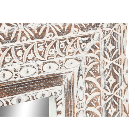 hocami - Wandspiegel Home ESPRIT Weiß Braun Mango-Holz Decapé Schnitzerei 62 x 4 x 100 cm - wandspiegel-home-esprit-weiss-braun-mango-holz-decape-schnitzerei-62-x-4-x-100-cm - 