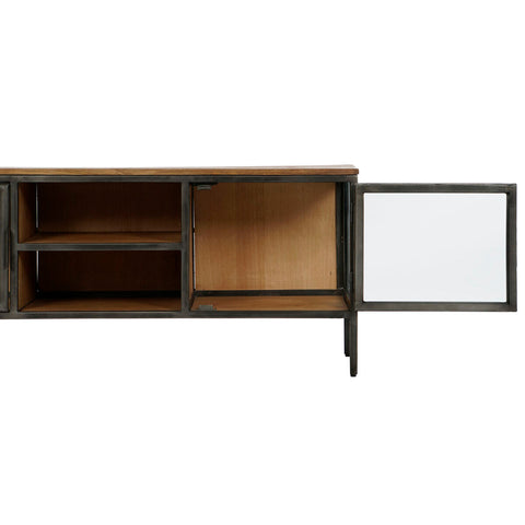 hocami - TV-Möbel Home ESPRIT natürlich Dunkelgrau Holz Metall 137 x 40 x 55 cm - tv-mobel-home-esprit-naturlich-dunkelgrau-holz-metall-137-x-40-x-55-cm - 